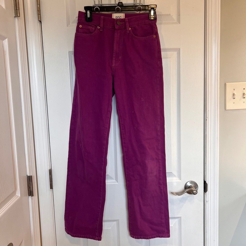 BDG Cowboy Jean Magenta Purple High Rise Straight Leg Size 24